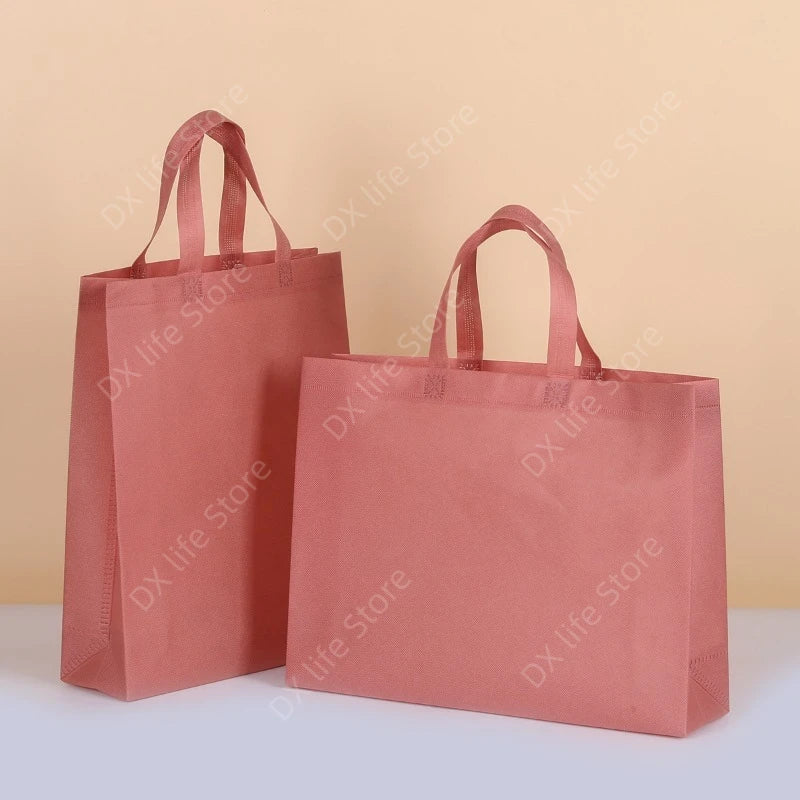 10/20pcs Non Woven Tote Bags Reusable Shopping Bags with Handles for Birthday Wedding Groceries Retail Parties