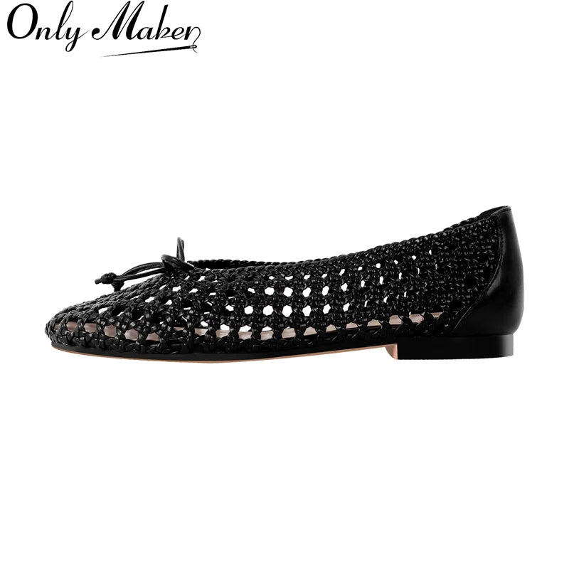 Black Mesh Ballet Flats