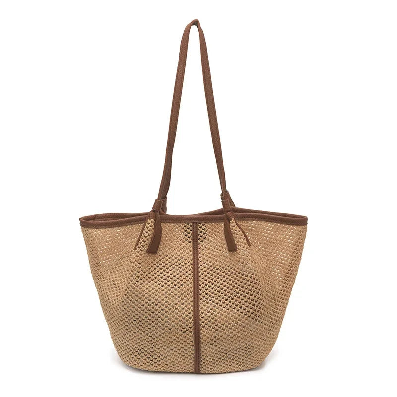 Women Beach Woven Tote Bags,summer Fashion Lady Boho Vacations Woven Tote,lady Travel Handbag,large Capacity Casual Shoulder Bag