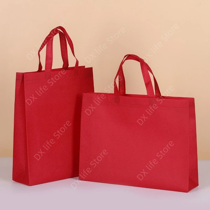 10/20pcs Non Woven Tote Bags Reusable Shopping Bags with Handles for Birthday Wedding Groceries Retail Parties