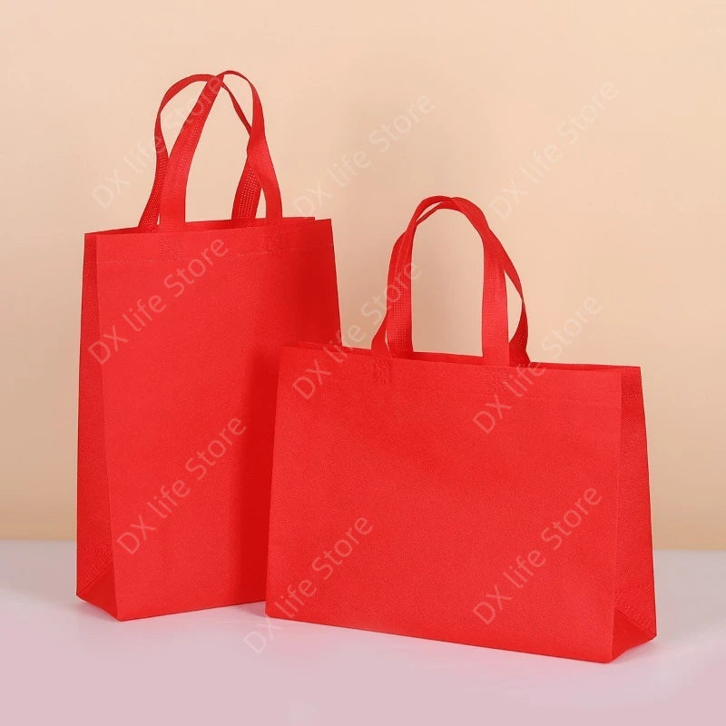 10/20pcs Non Woven Tote Bags Reusable Shopping Bags with Handles for Birthday Wedding Groceries Retail Parties