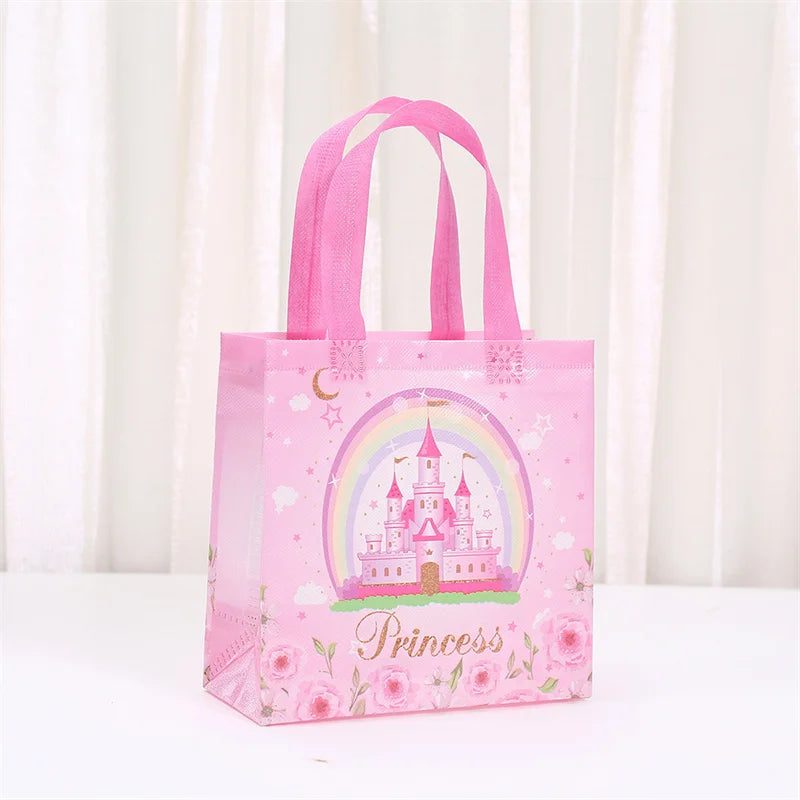 StoBag 8/20pcs Cartoon Princess Non-woven Tote Bags Girl Kids Gift Package Fabric Waterproof Storage Reusable Pouches Party