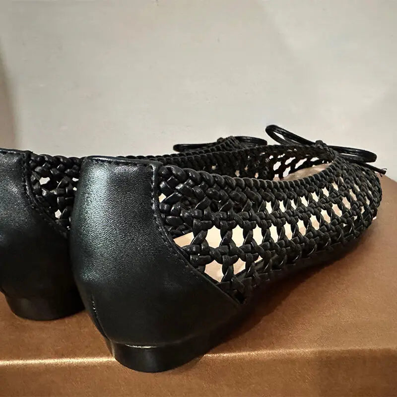 Black Mesh Ballet Flats