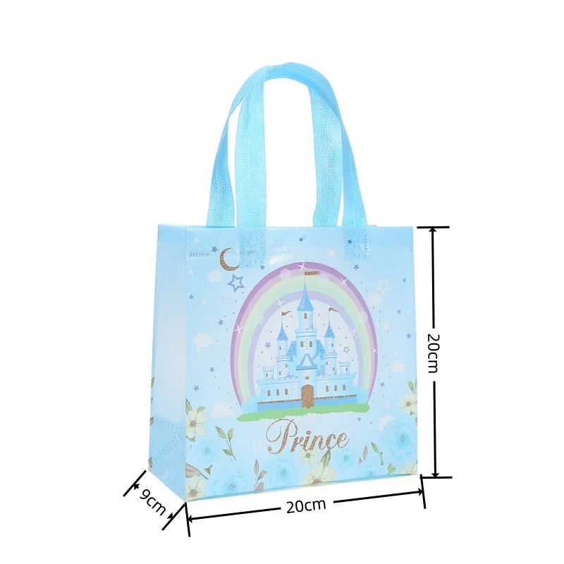 StoBag 8/20pcs Cartoon Princess Non-woven Tote Bags Girl Kids Gift Package Fabric Waterproof Storage Reusable Pouches Party