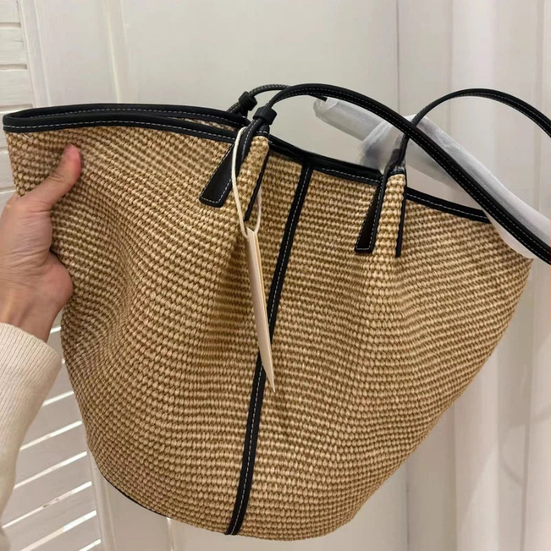 Women Beach Woven Tote Bags,summer Fashion Lady Boho Vacations Woven Tote,lady Travel Handbag,large Capacity Casual Shoulder Bag