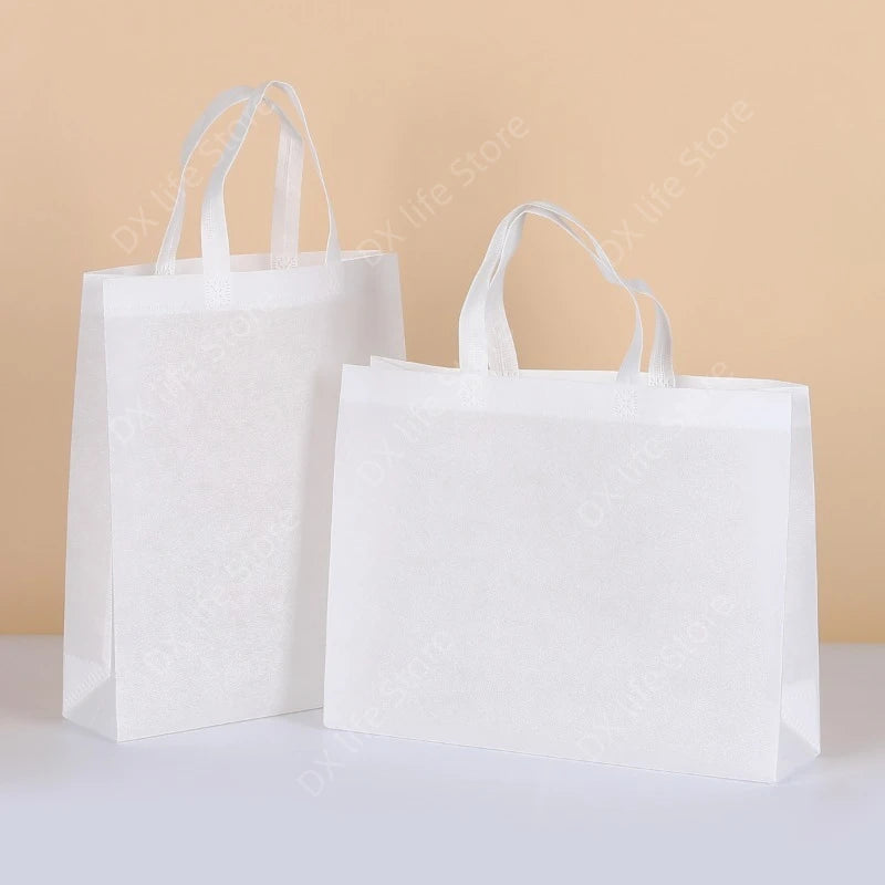 10/20pcs Non Woven Tote Bags Reusable Shopping Bags with Handles for Birthday Wedding Groceries Retail Parties