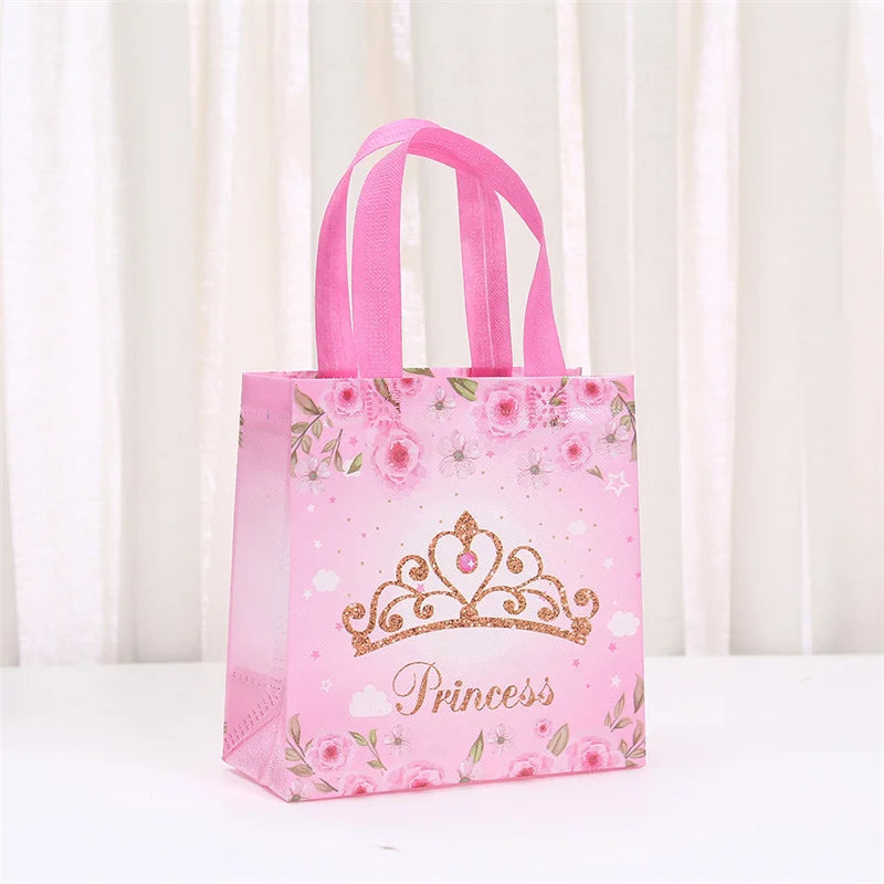 StoBag 8/20pcs Cartoon Princess Non-woven Tote Bags Girl Kids Gift Package Fabric Waterproof Storage Reusable Pouches Party