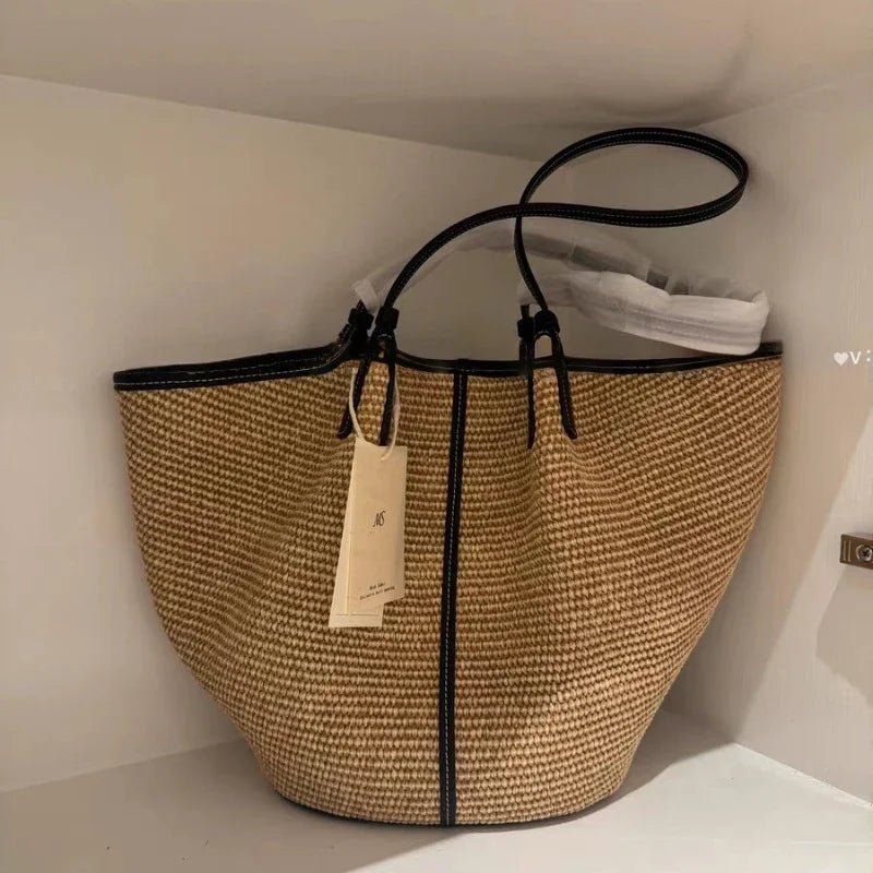 Women Beach Woven Tote Bags,summer Fashion Lady Boho Vacations Woven Tote,lady Travel Handbag,large Capacity Casual Shoulder Bag