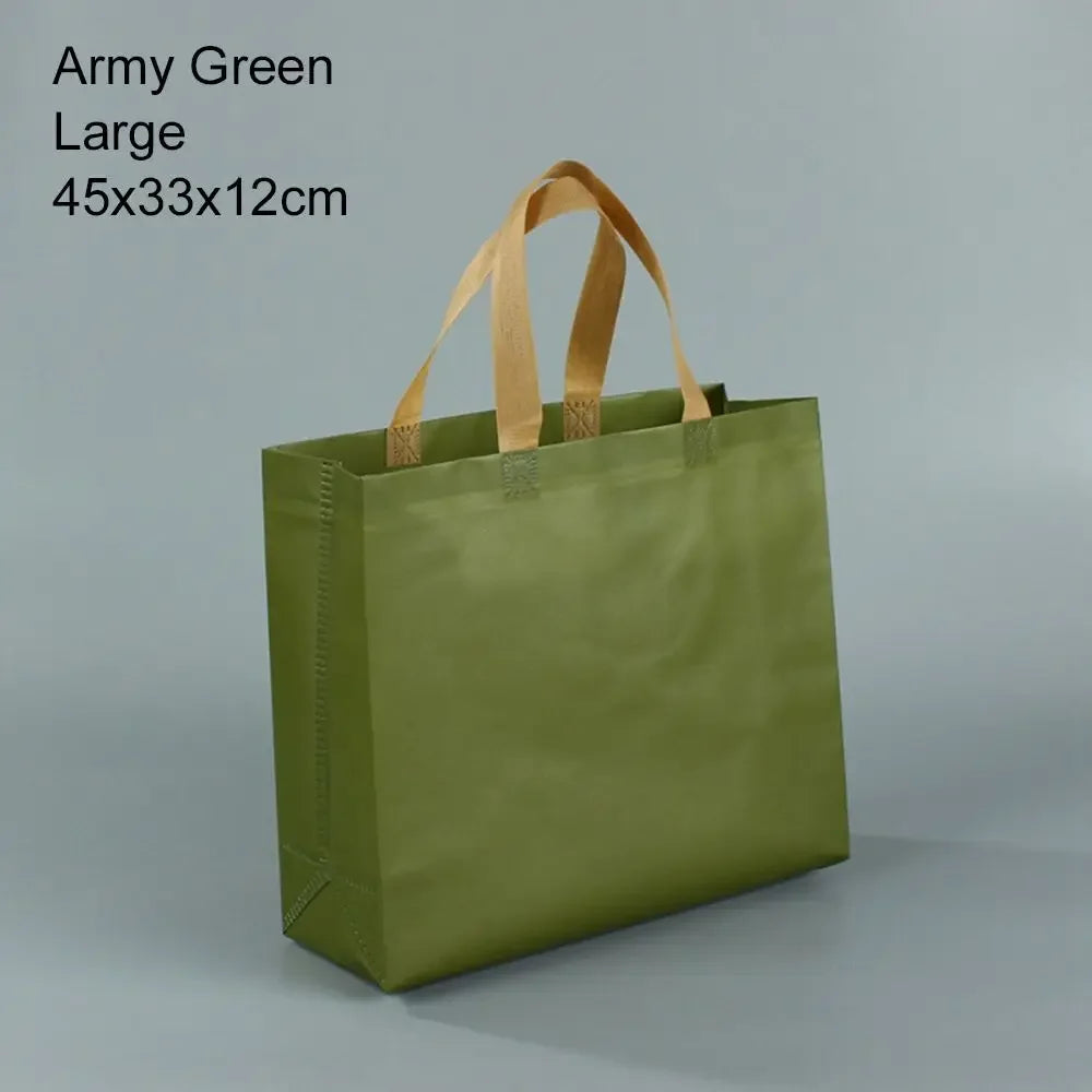 Durable with Handle DIY Green Blue Non Woven Tote Gift Bag Handbag Ecobag Eco Grocery Bag