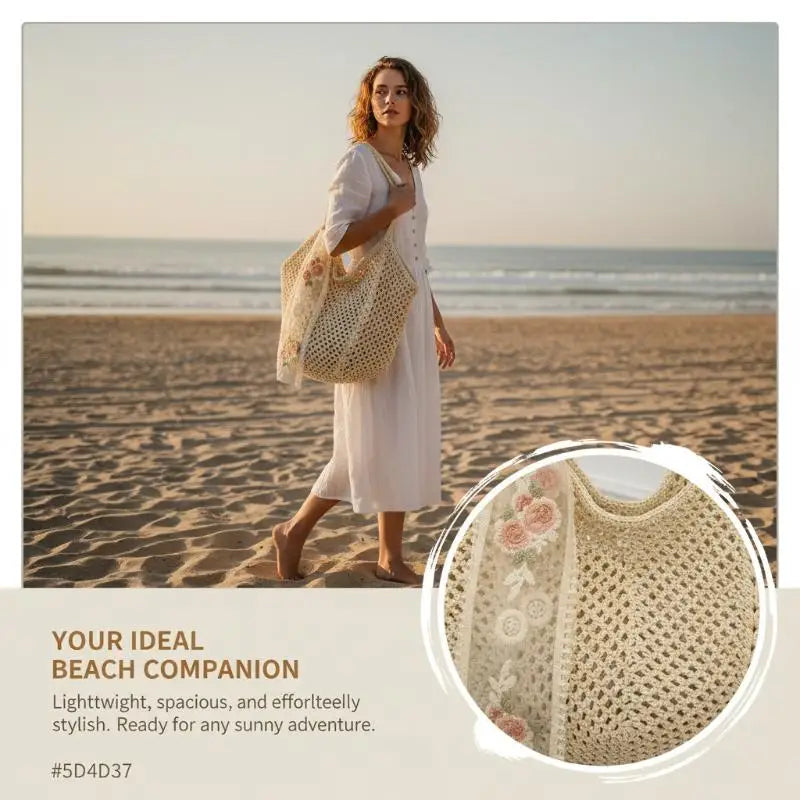 Woven Tote Bag Beach Style