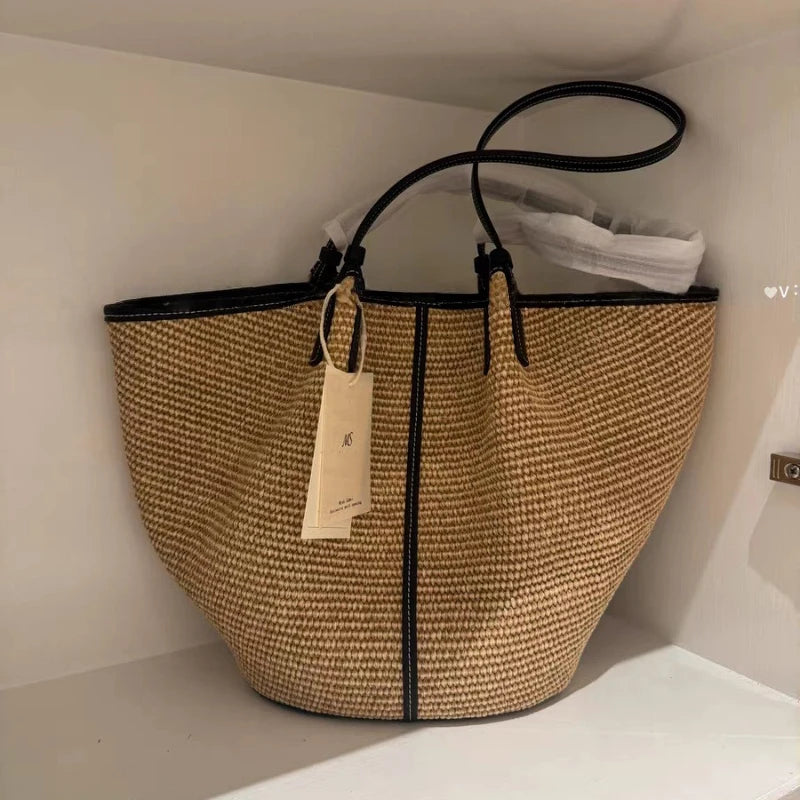 Women Beach Woven Tote Bags,summer Fashion Lady Boho Vacations Woven Tote,lady Travel Handbag,large Capacity Casual Shoulder Bag