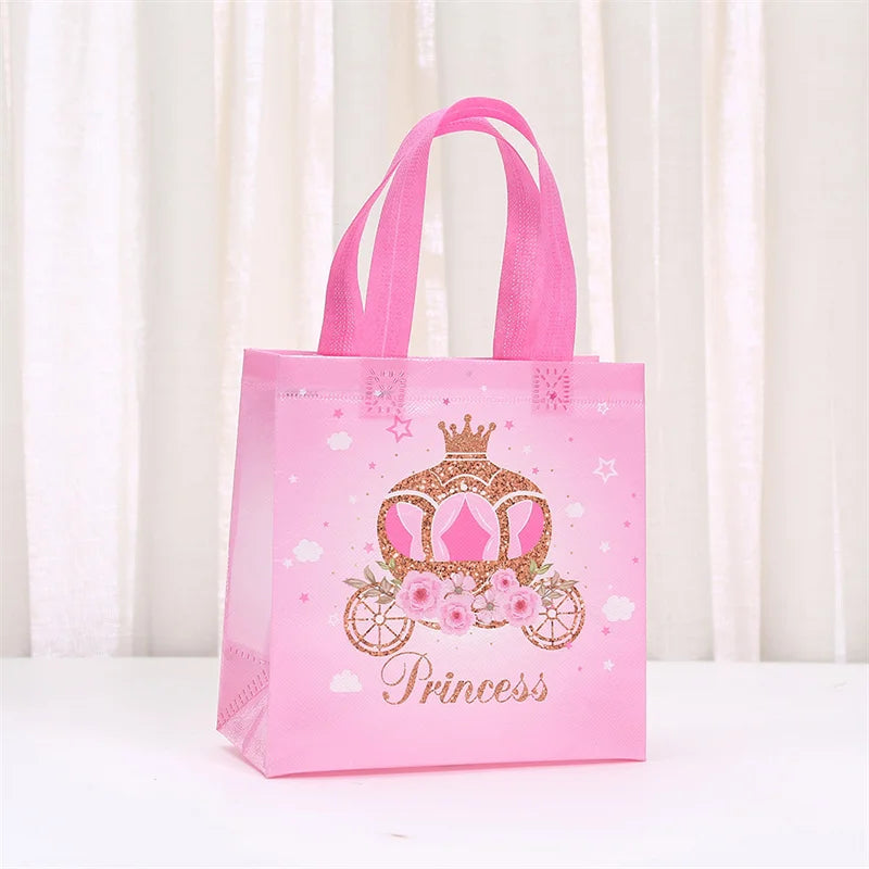 StoBag 8/20pcs Cartoon Princess Non-woven Tote Bags Girl Kids Gift Package Fabric Waterproof Storage Reusable Pouches Party