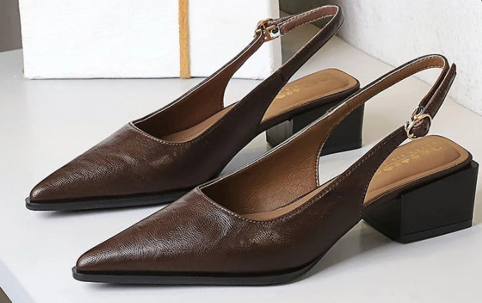 block heel slingback shoes