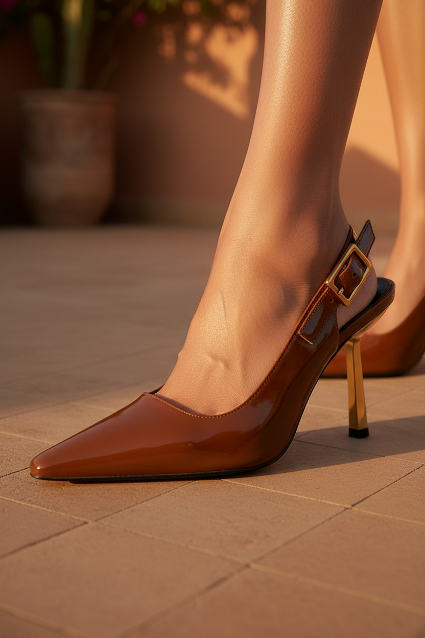 blade heel slingback shoes