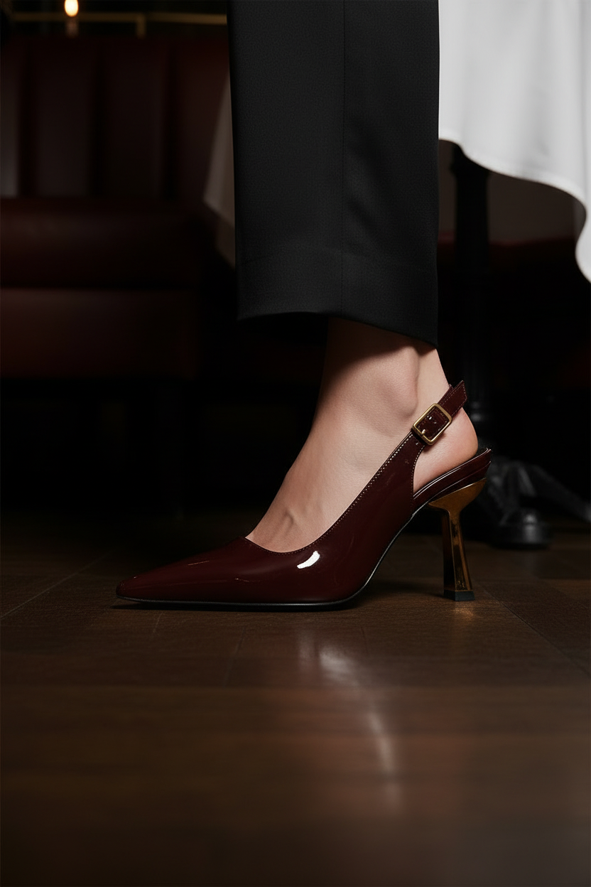 blade heel slingback shoes