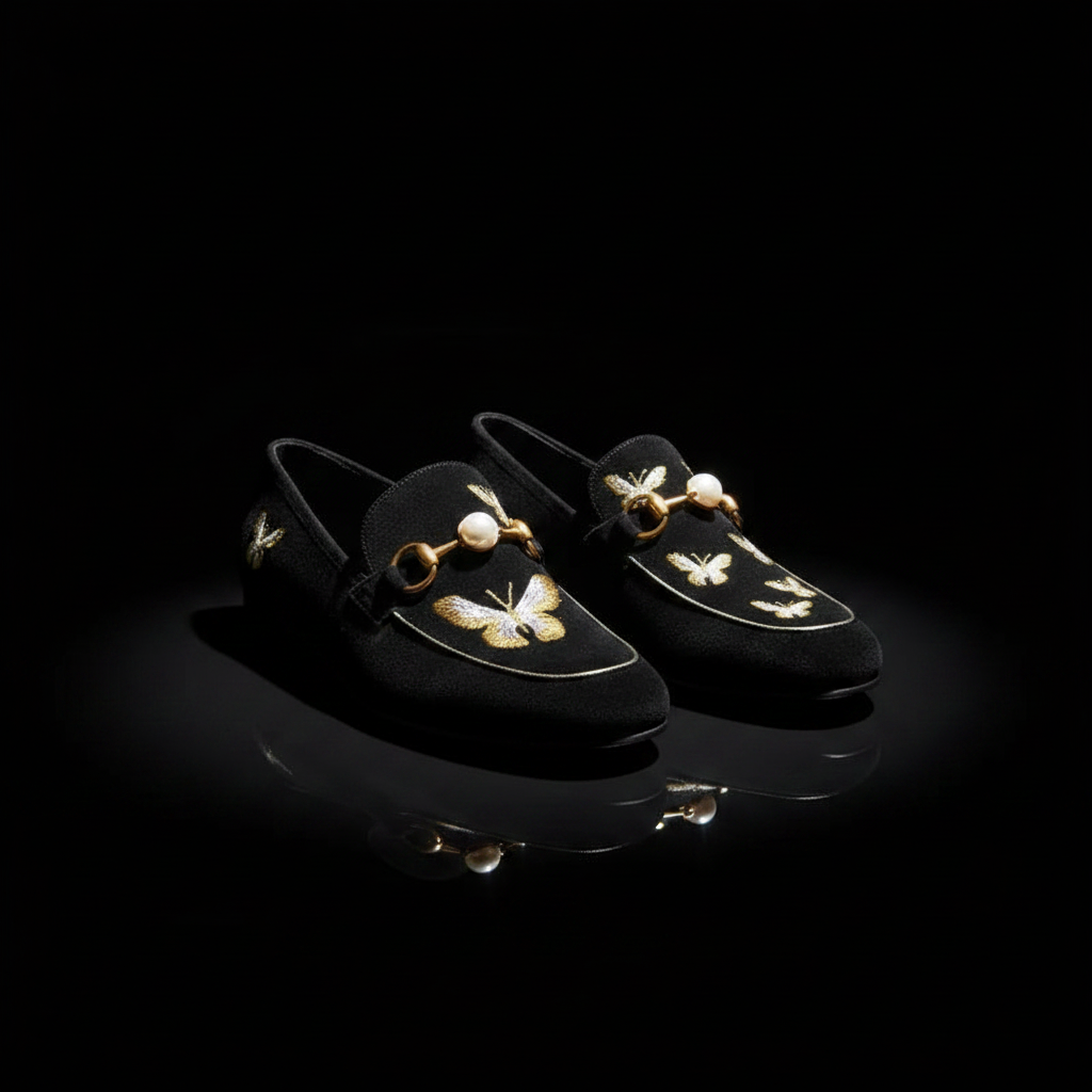 Pearl & Bee Loafers – Louboutin Style Close-Up Velvet Loafers