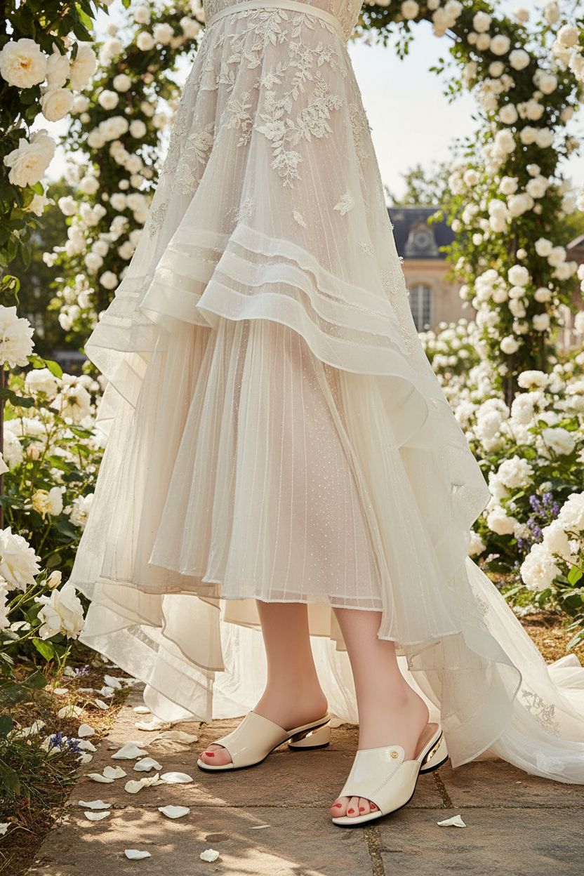 White Mule Couture The Glad Sandals